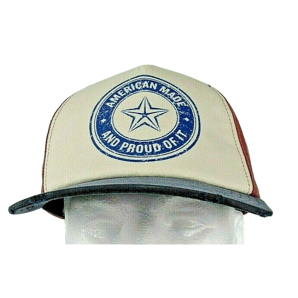 American Made & Proud Hat Adjustable 5 Panel Made in USA Patriotic